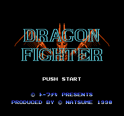 Dragon Fighter title screen for NES